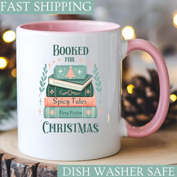 Booked for Christmas Smut Readers Mug, Spicy Book Lover Gift, Funny Booktok Mug, Dark Romance Cup, Smut Reader Christmas Gift