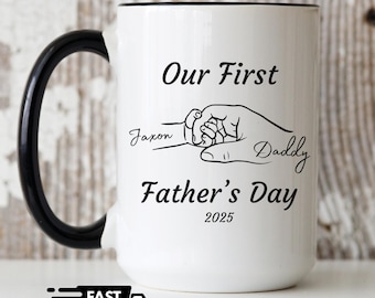 Personalized First Fathers Day Mug, New Father Gift, 1st Time Father Gift, New Dad Gift, Custom Dad Gift, Custom new father, 1st Fathers Day