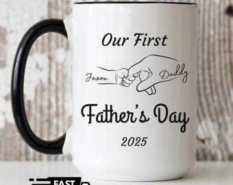 Personalized First Fathers Day Mug, New Father Gift, 1st Time Father Gift, New Dad Gift, Custom Dad Gift, Custom new father, 1st Fathers Day
