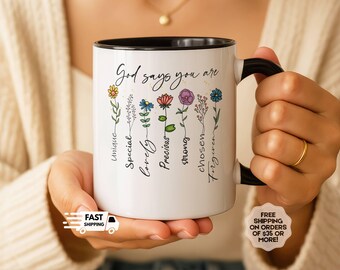 Christian God Says Mug, bible verse mug, Christian Gifts, Easter Gift, Christian Gifts for Women, Christian Affirmation, Gift for Grandma