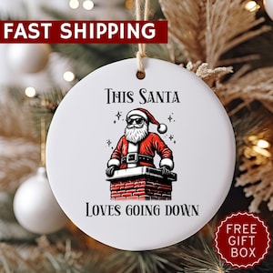 Naughty Sexy Santa Funny Christmas Ornament, Gag Gift, Funny Ornament, Tree Decor, Funny Christmas Gift, Adult Gift, Inappropriate Gift