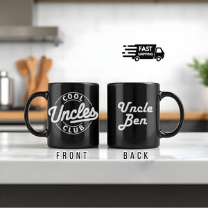 Personalized Cool Uncles Club Coffee Mug, Gift for New Uncle, Birthday Gift for Uncle, Uncle Mug, Uncle Gift from Niece, Gift from Nephew