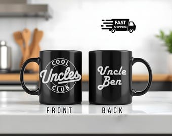Personalized Cool Uncles Club Coffee Mug, Gift for New Uncle, Birthday Gift for Uncle, Uncle Mug, Uncle Gift from Niece, Gift from Nephew