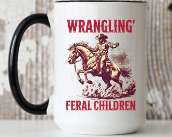 Wranglin Feral Children Dad Mug, Fathers Day Gift From Kids, Fathers Day Mug, Funny Dad Gifts, Dad Gift, Dad Birthday Gift, Father Gift