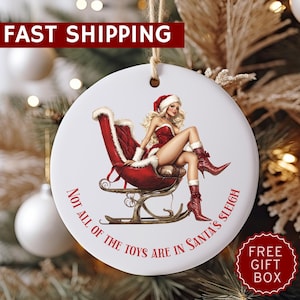 Naughty Sexy Santa Funny Christmas Ornament, Gag Gift, Funny Ornament, Tree Decor, Funny Christmas Gift, Adult Gift, Inappropriate Gift