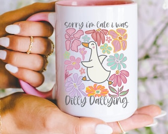 Sorry I'm late funny Goose Mug, Meme Mug, Joke gift, Gag gift, Funny mug, Sarcastic Gift, Funny Work Mug, Work Colleague Gift, Goose Lover
