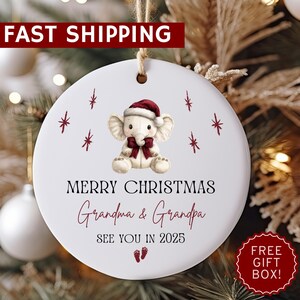 Personalized Grandparents Ornament,Custom Christmas Ornament, Pregnancy Announcement, Reveal to Grandparents, New Baby Announcement Ornament