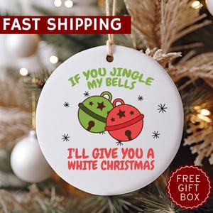 Jingle My Bells Santa Funny Christmas Ornament, Gag Gift, Funny Ornament, Tree Decor, Funny Christmas Gift, Adult Gift, Inappropriate Gift