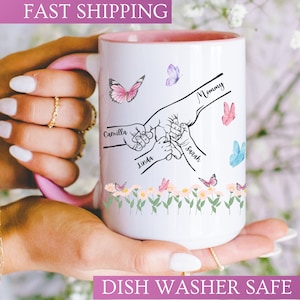 Custom Hand Holding Mug, Guiding Hand of Love, Mothers Day Mug, Gift for Grandma for Mothers Day, Custom Mothers Day Gift, Custom Nana Gift