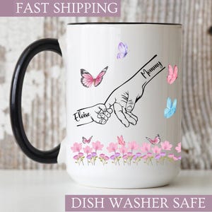 Custom Hand Holding Mug With Kids Name, Mothers Day Mug, Gift from Grandkids, Personalized Mothers Day Gift, Custom Nana Gift, Aunt Gift