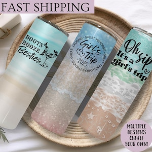 Personalized Girls Trip Tumbler, Birthday Trip Travel Cup, Girls Weekend Gift Idea, Custom Vacation Mugs, Bachelorette Weekend, Bridal Party