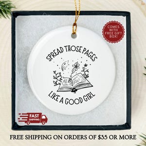 Spread Those Pages Ornament, Funny Reading Ornament, Gift for Book Lovers, Dark Romance Gift, Smut Reader Gift, Spicy Reader Gift, Book Worm