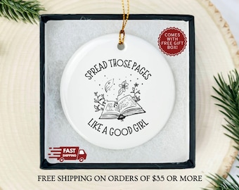 Spread Those Pages Ornament, Funny Reading Ornament, Gift for Book Lovers, Dark Romance Gift, Smut Reader Gift, Spicy Reader Gift, Book Worm