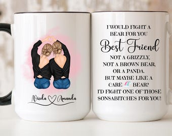 Personalized Best Friend Coffee Cup, Custom Bestie Cup, Gift for Bestie, Friends Gifts, BFF Gift, Funny Mugs for Friends, Soul Sisters Gift