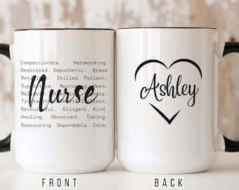 Personalized Nurse Coffee Mug, Nurse Mug, Custom Nurse Mug, Nurse Appreciation Gift, New Nurse Gift, Nurse Graduation, Nursing Mug, RN Gifts