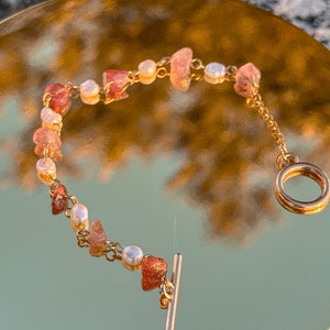 Handmade crystal and fresh water pearls bracelets