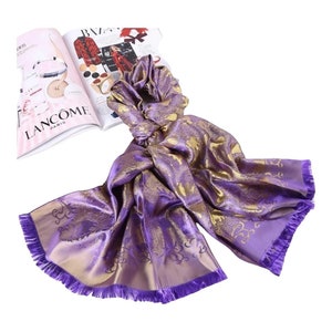 Elefanten-Print Seidenmischung Schal: Eleganter Boho Schal
