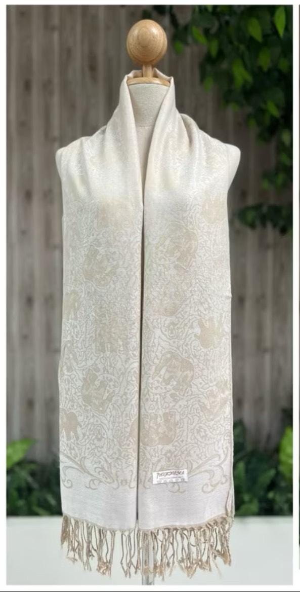 Bellissima Sciarpa A Fantasia In Stile Cashmere - Foto 11