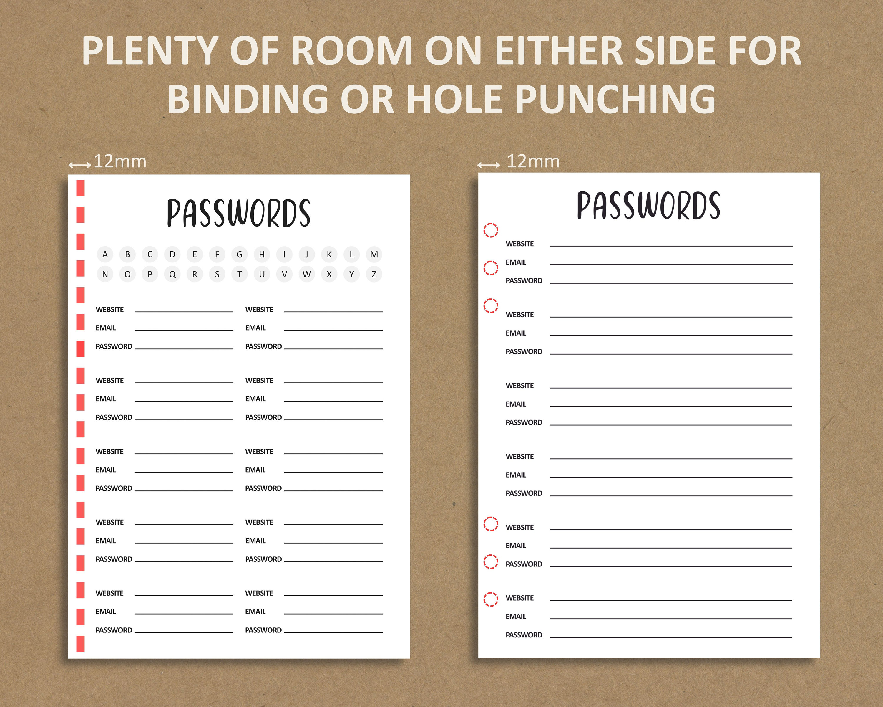 Password Reminder Examples Password Tracker Template – Printable Password Tracker – Password ...