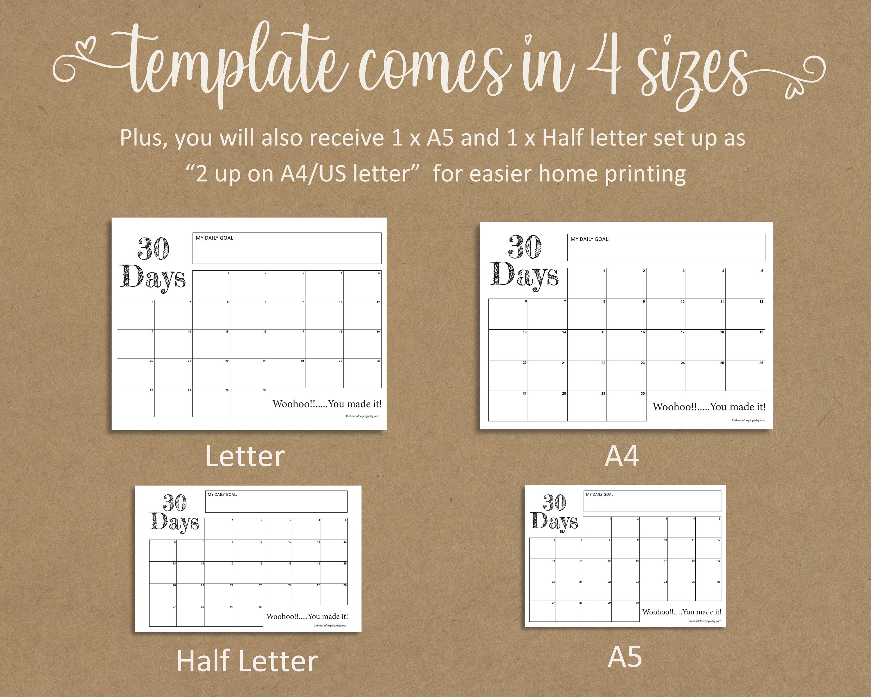 30 Day Habit Tracker Printable Habit Tracker Template Instant Download ...