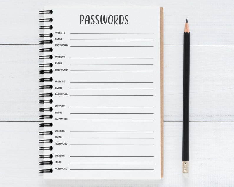 Password Protection Reminders Password Tracker Template – Printable Password Tracker – Password ...