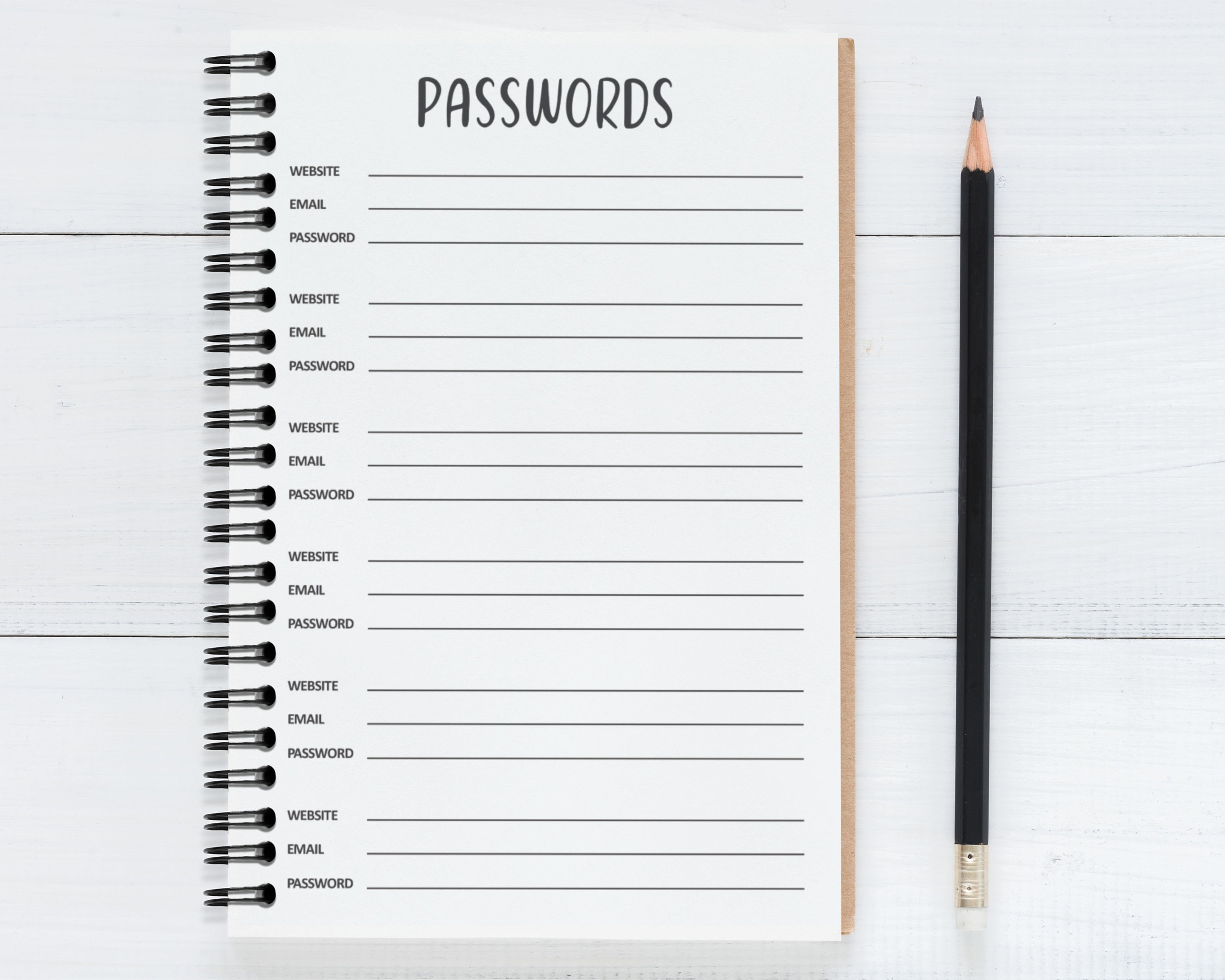 Password Tracker Template – Printable Password Tracker – Password ...
