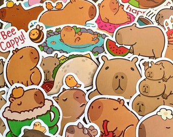 5-50 stuks schattige Capybara-stickers (2) Kawaii grappig cadeau waterdichte sticker Pack stickers voor telefoon, laptop, bagage, waterfles, skateboard