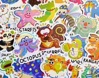 5-60st grappige dierenstickers, Kawaii cadeau waterdicht stickerpakket voor kinderen, stickers voor laptop, bagage, waterfles, skateboard