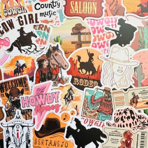 5-50pcs Cowgirl Stickers, Cowgirl Hat, Cowgirl Boots, Cool Gift Waterproof Sticker Pack Decals For Phone, Laptop, Water Bottle, Skateboard