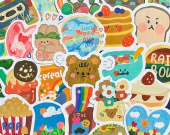5-80pcs Cute Artist Oil Paint Stickers Kawaii Fun Gift Sticker Pack Skateboard Laptop Car Decals