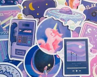 5-50 stuks paarse en roze thema-esthetische stickers, leuk stickerpakket voor Bullet Journal Dagboek Scrapbook Notebook