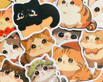 5-50pcs Meme Cat Stickers (3) Kawaii Funny Gift Waterproof Cute Stickers Decals For Motorcycle, Laptop, Luggage, Water Bottle, Skateboard