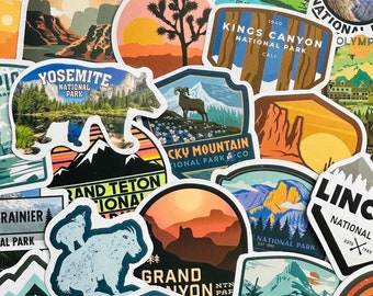 5-50pcs National Parks Stickers (1) Aesthetic Nature Sticker Pack Decals Decoration on Phone Suitcase Laptop Luggage