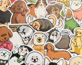 5-50 stuks Meme Hond Stickers (2) Kawaii Grappig Cadeau Waterdichte Sticker Pack Stickers voor motorfiets, laptop, bagage, waterfles, skateboard