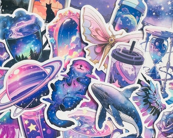 5-50pcs Universe Themed Aesthetic Stickers, Cute Sticker Pack for Bullet Journal Diary Scrapbook Notebook