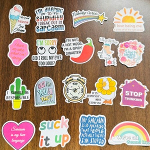 5-50pcs Sarcasm Quote Sticker Pack, Adult Funny Jokes Stickers, Aesthetic Vinyl Waterproof Stickers for Laptop Phone Skateboard Luggage image 3