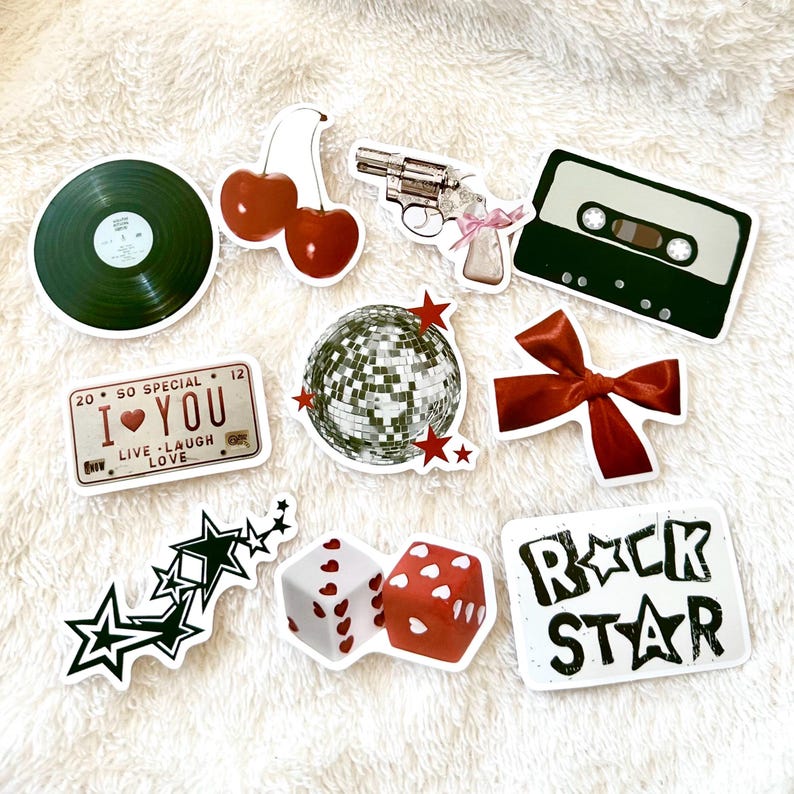 110 Pcs Pinterest Kindle Stickers, Downtown Girly Aesthetic Coquette