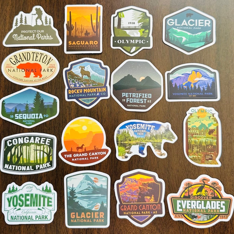 50 National Parks Stickers (G2) Aesthetic Nature Sticker Pack Decals ...