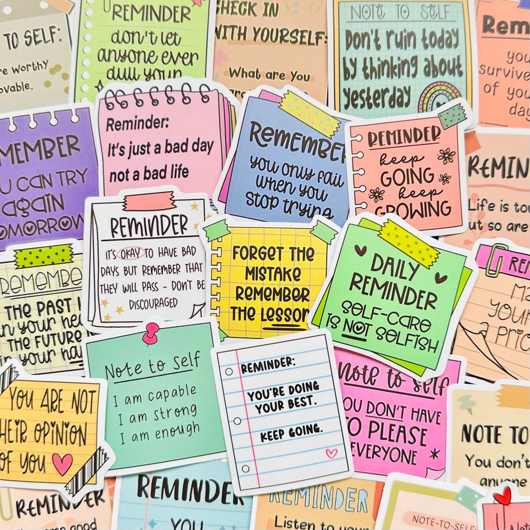 Stickerws Message 50 Motivational Self Care Stickers (1) Positivity Message, Affirmation ...