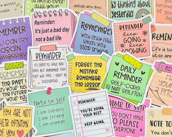 50 Motivational Self Care Stickers (1) Positivity Message, Affirmation Inspirational Sticker Pack for Journals, Planners, Kindle, Mirror