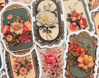 50 Flowers Stickers, Drawn Rose Sticker Pack Gift (1)  Journaling Stickers for your Planner