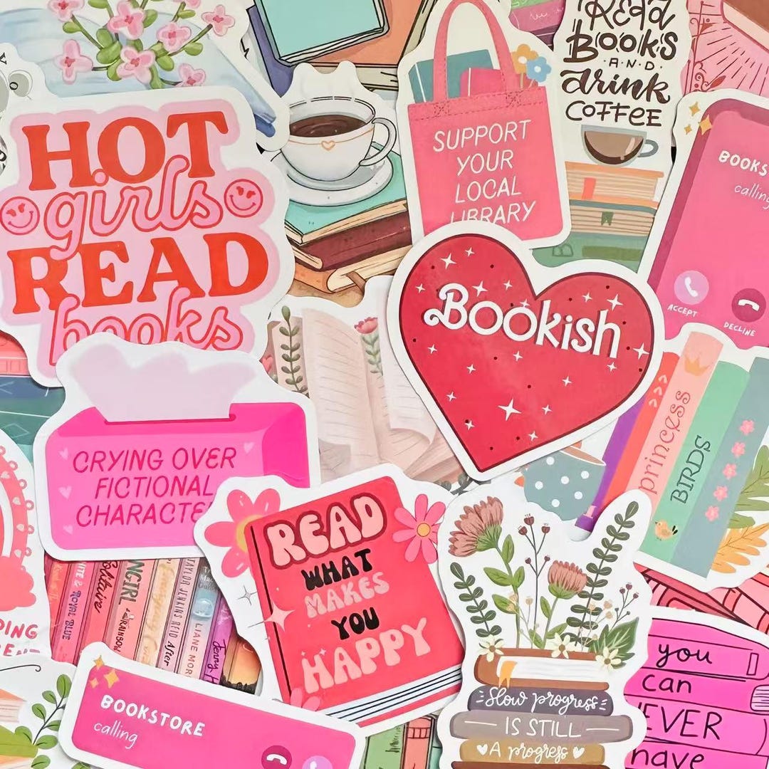 60 Kindle Book Stickers (6), Bookish Reading Sticker Pack, Reader ...