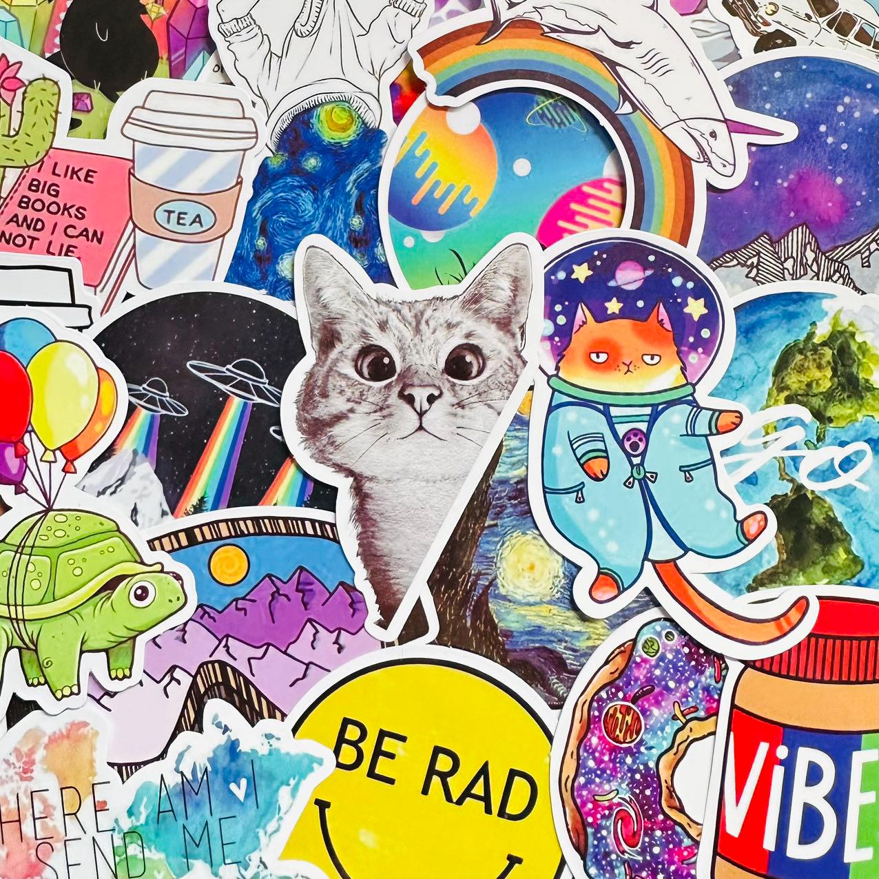 50 Varied Colors Cool Stickers (3) Fun Pack Sticker Set, Laptop, Car ...