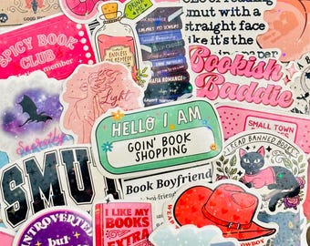 50 Romance Book Stickers, Book Lover Reader Themed Sticker Pack (4) for Kindle, Bookish Gift Set