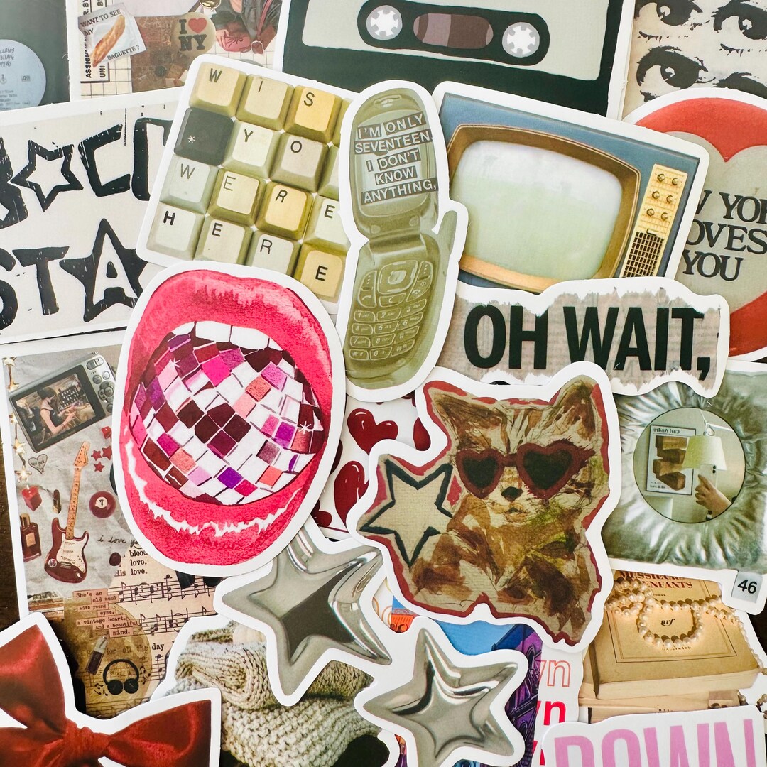 50 Downtown Girly Stickers (4), the Pinterest Girl Aesthetic Coquette ...