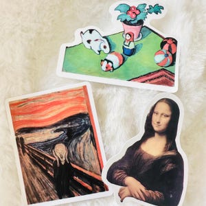 50 Art Stickers, Fun Gift Famous Paintings Vinyl Sticker Pack ...