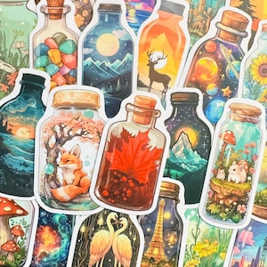Lot de 50 autocollants esthétiques pour bouteilles (2) pour ordinateurs portables, skateboards, téléphones, récompenses, enfants, bouteilles d'eau, vélos