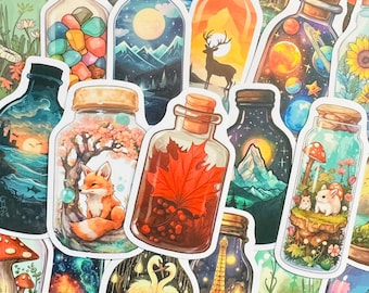 50 Aesthetic Bottles Stickers (2) Sticker Pack for Laptops, Skateboards, Phones, Rewards, Kids, Water Bottles, Bikes