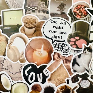 60 Aesthetic Pinterest Stickers (2) Girly Coquette Sticker Pack, Kindle Stickers, Junk Journal, Planner Decals, Laptop Stickers