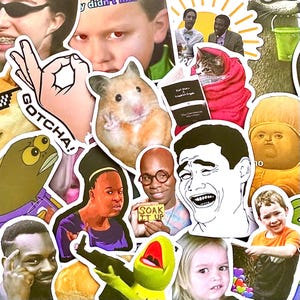 50 adesivos de meme, pacote de adesivos engraçados, adesivos à prova d'água, decalques para laptop
